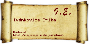 Ivánkovics Erika névjegykártya