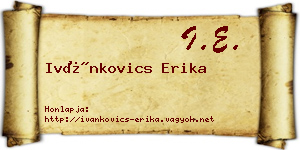 Ivánkovics Erika névjegykártya